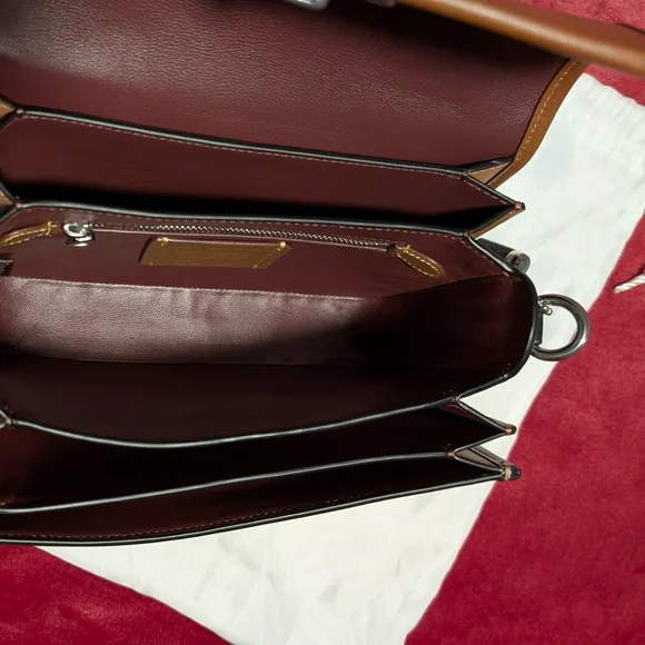 Coach Rogue Top Handle in Colorblock - Burnished Amber - Picture 6 of 10